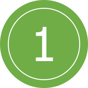 A green circle with the number 1 in it.