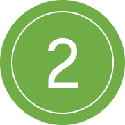 A green circle with the number two in it.